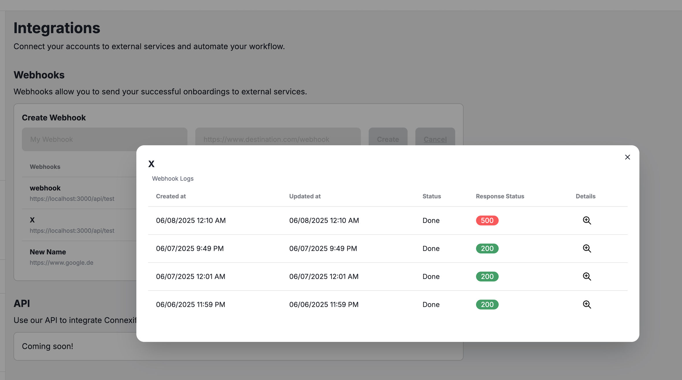 Webhook Logs