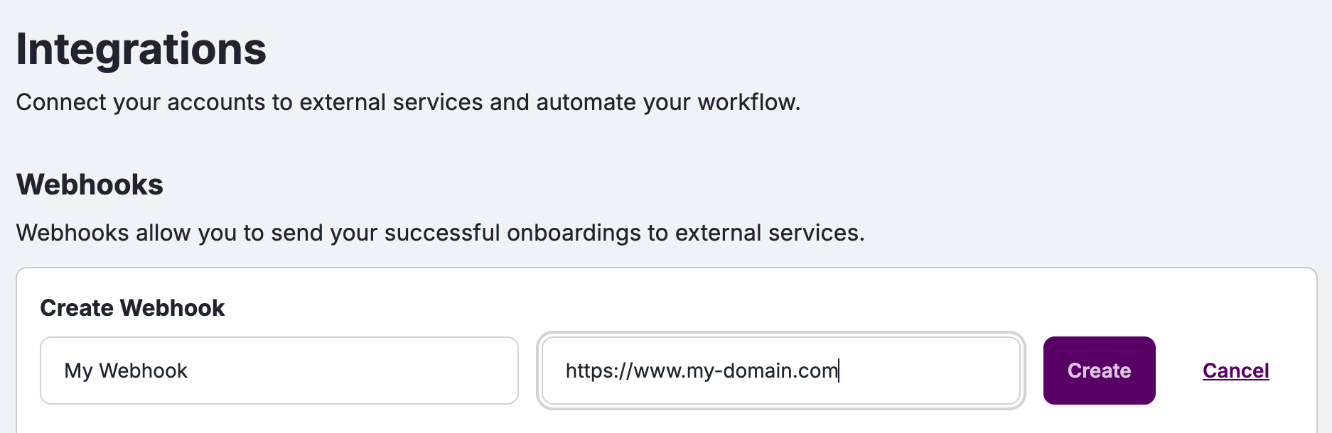 Create Webhook